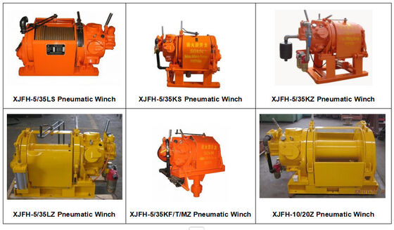 Mining Exploration Pneumatic Air Winch With 0.5Ton - 10Ton Lifting Capacity