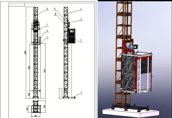SC150 Vertical Electric Passenger With Rated Load 1.5 Ton Rated Lifting Speed 22m/min